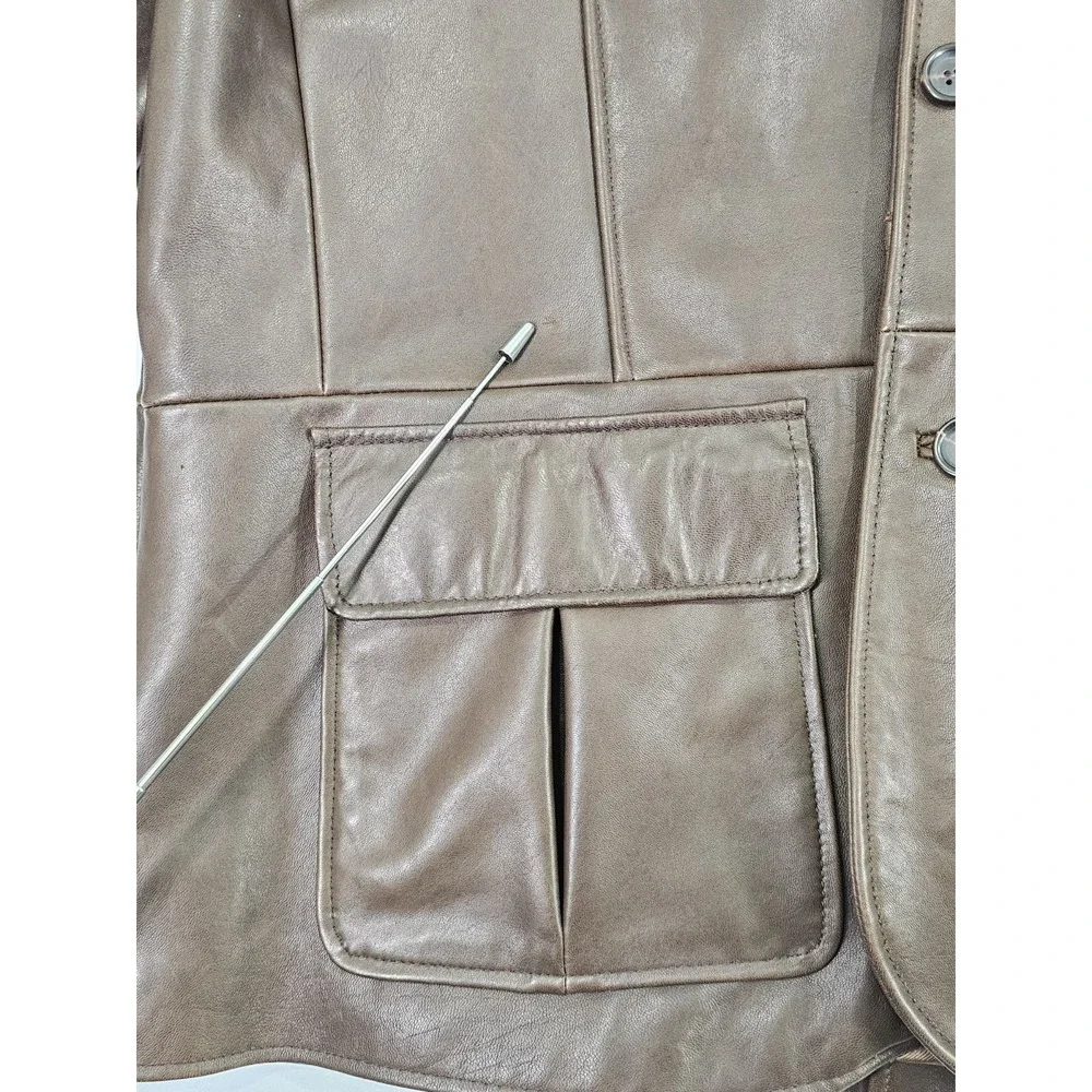 VTG Wilsons Leather Dark Brown Mens XL Field Jacket Sport Coat Lined Pockets